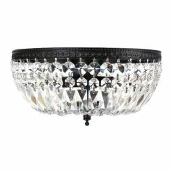 Best deal 👏 Silver Orchid Taylor 3-light Crystal Basket Flush Mount Chandelier 💯