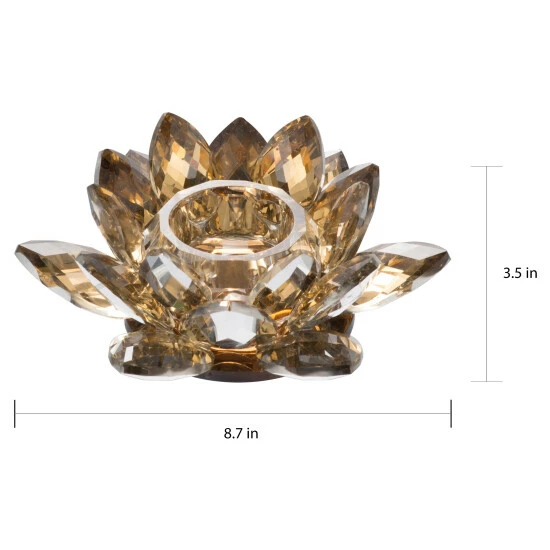 Best Sale đ A&B Home Silver Orchid Arendt Gold 4-inch Lotus Candle Holders đ - Image 2
