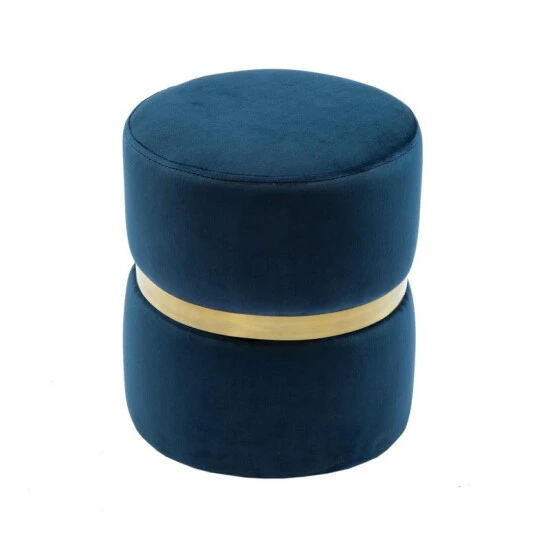 New â Silver Orchid Basquette Navy Velvet Ottoman đ - Image 2