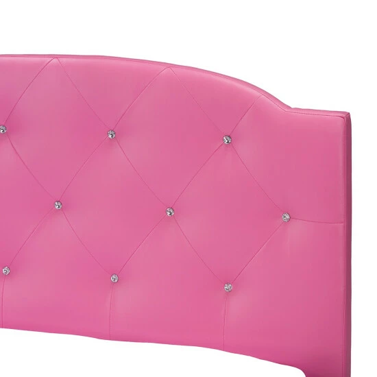 Best deal đ Silver Orchid Bird Pink Leather Contemporary Full Bed đĽ - Image 5