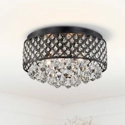 Cheapest ❤️ Silver Orchid Taylor 4-light Antique Black Flush Mount Chandelier 😉