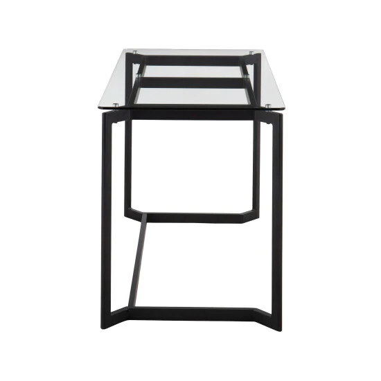 Brand new ๐ Silver Orchid Tower Master Office Desk Black Metal/clear Glass ๐งจ - Image 5