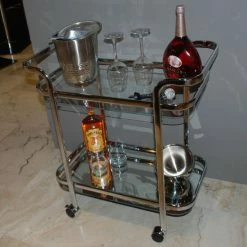 Best reviews of 🛒 Silver Orchid Heston Metal/ Glass 2-tier Trolley 🥰
