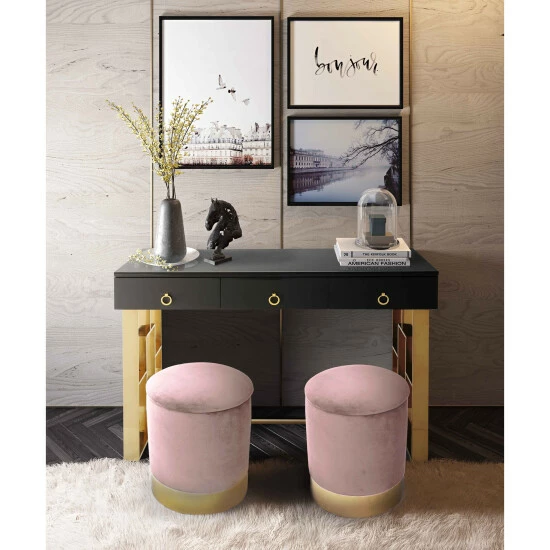 New ๐ Silver Orchid Albanesi Blush Storage Ottoman ๐ฏ