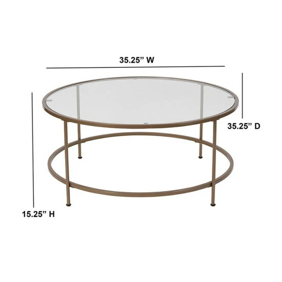 Best reviews of ๐ Silver Orchid Allison Matte Gold Frame Glass Coffee Table ๐คฉ - Image 2