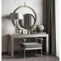 Promo ✔️ Silver Orchid Mardiganian Handmade Upholstered Grey Velvet Bench 🥰