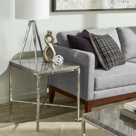 Outlet 𤊠Silver Orchid Bankhead Chrome Finish End Table đ