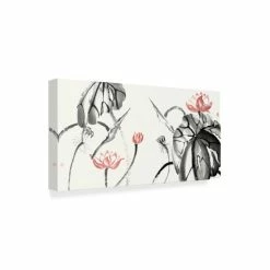 Coupon 🎉 Silver Orchid 'Lotus Study With Coral II' Canvas 😉
