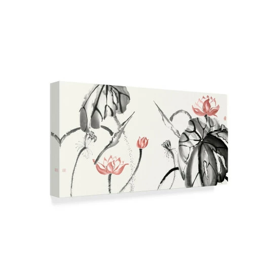 Coupon đ Silver Orchid 'Lotus Study With Coral II' Canvas đ