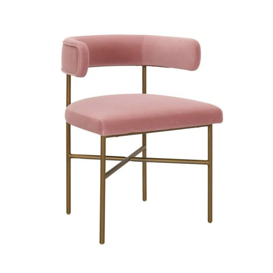 Wholesale ๐ Silver Orchid Paola Blush Velvet Chair โจ