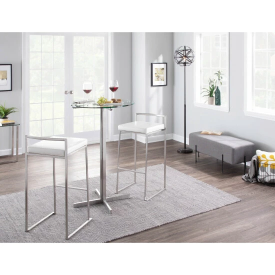 Promo â Silver Orchid Forrest Stackable Faux Leather Bar Stools (Set Of 2) - N/A Black đ - Image 6