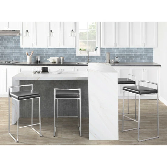 Promo â Silver Orchid Forrest Stackable Faux Leather Bar Stools (Set Of 2) - N/A Black đ - Image 7