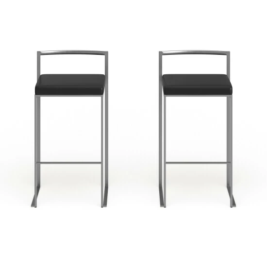 Promo â Silver Orchid Forrest Stackable Faux Leather Bar Stools (Set Of 2) - N/A Black đ - Image 8
