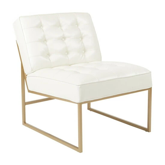 Discount ๐ Silver Orchid BerdoniFaux Leather Chair With Gold ๐งฅ Coated Frame White โจ 4 Discount ๐ Silver Orchid BerdoniFaux Leather Chair With Gold ๐งฅ Coated Frame White โจ - Image 2
