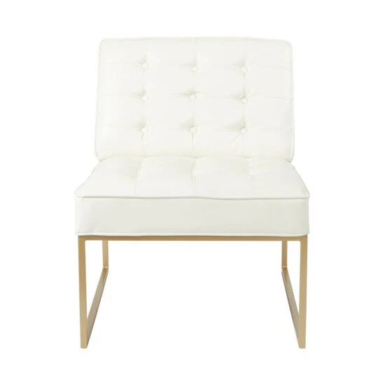 Discount ๐ Silver Orchid BerdoniFaux Leather Chair With Gold ๐งฅ Coated Frame White โจ 9 Discount ๐ Silver Orchid BerdoniFaux Leather Chair With Gold ๐งฅ Coated Frame White โจ - Image 7