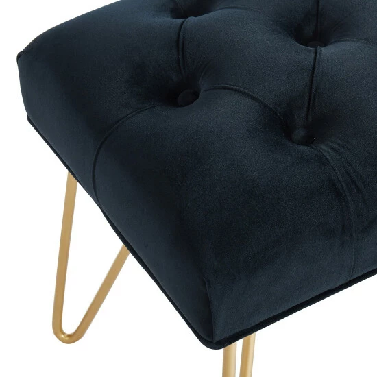 Coupon ๐คฉ Silver Orchid Orla Button Tufted Velvet Bench Black ๐ฅ - Image 7