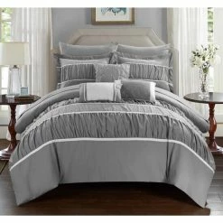 New 💯 Silver Orchid Monroe Grey 10-piece Bed-in-a-Bag With Sheet Set 🤩