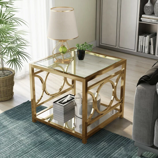 Cheapest โจ Silver Orchid Pehrson 24-inch Glass Top Metal 1-shelf Side Table Chrome ๐ฅ - Image 2