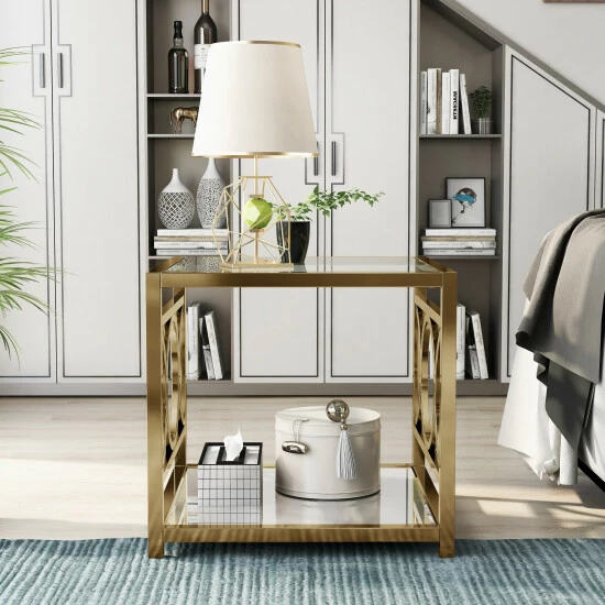 Cheapest โจ Silver Orchid Pehrson 24-inch Glass Top Metal 1-shelf Side Table Chrome ๐ฅ - Image 3