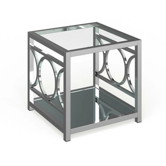 Cheapest โจ Silver Orchid Pehrson 24-inch Glass Top Metal 1-shelf Side Table Chrome ๐ฅ - Image 8