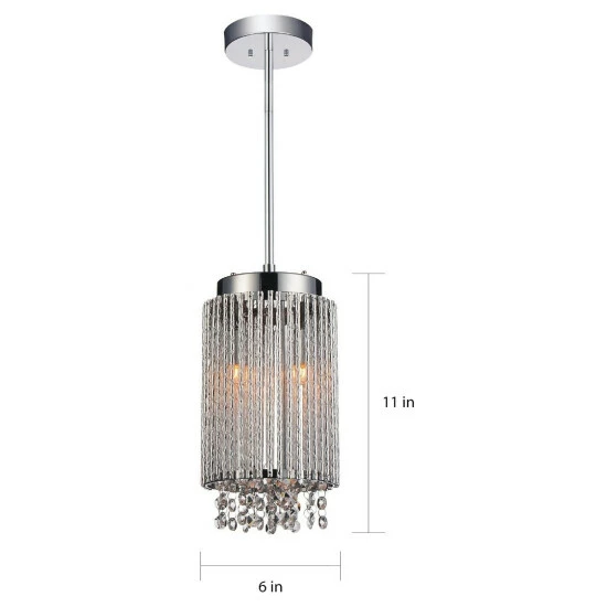 Best deal ✨ Silver Orchid Bowen 2-light Mini Pendant With Chrome Finish ✨ 4 Best deal ✨ Silver Orchid Bowen 2-light Mini Pendant With Chrome Finish ✨ - Image 2