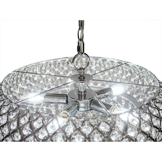 Brand new 🤩 Silver Orchid Erlanger Clear And Chrome Tiered Crystal Glass Chandelier - 18.75"L X 18.75"W X 14.25"H 🔥 - Image 4