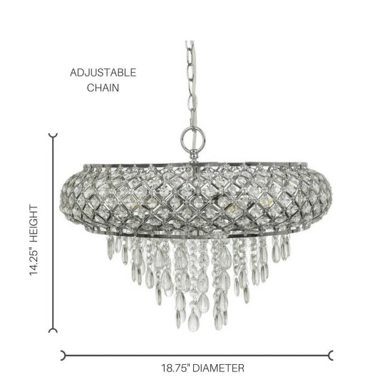 Brand new 🤩 Silver Orchid Erlanger Clear And Chrome Tiered Crystal Glass Chandelier - 18.75"L X 18.75"W X 14.25"H 🔥 - Image 5