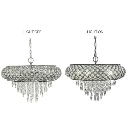 Brand new 🤩 Silver Orchid Erlanger Clear And Chrome Tiered Crystal Glass Chandelier - 18.75"L X 18.75"W X 14.25"H 🔥 - Image 6