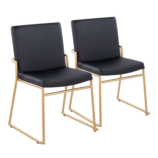 Discount đ Silver Orchid Jayci Dining Chair - Set Of 2 Black Velvet/gold Metal đ 3 Discount đ Silver Orchid Jayci Dining Chair - Set Of 2 Black Velvet/gold Metal đ