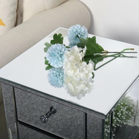 Flash Sale ๐ Silver Orchid Minzenti Modern And Contemporary Mirrored 2-Drawers Nightstand ๐ - Image 8