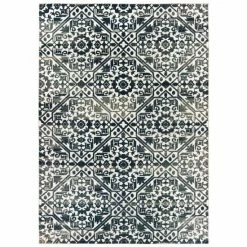 Flash Sale ⭐ Silver Orchid Brown Floral Tribal Lattice Navy/ Ivory Area Rug Navy/ivory ❤️