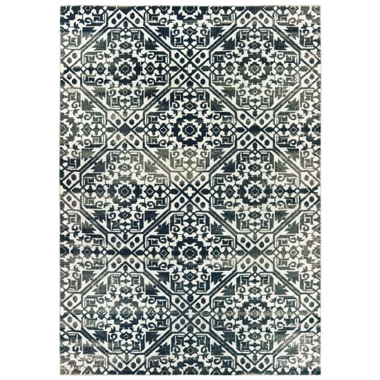 Flash Sale ⭐ Silver Orchid Brown Floral Tribal Lattice Navy/ Ivory Area Rug Navy/ivory ❤️