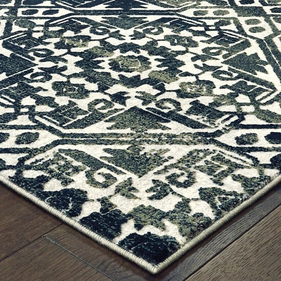 Flash Sale ⭐ Silver Orchid Brown Floral Tribal Lattice Navy/ Ivory Area Rug Navy/ivory ❤️ - Image 2
