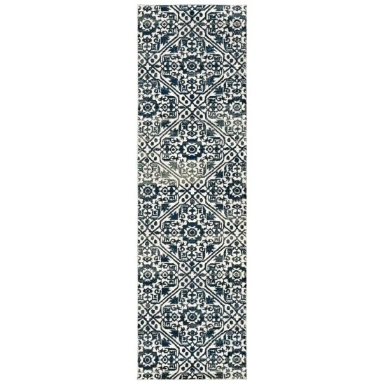 Flash Sale ⭐ Silver Orchid Brown Floral Tribal Lattice Navy/ Ivory Area Rug Navy/ivory ❤️ - Image 3