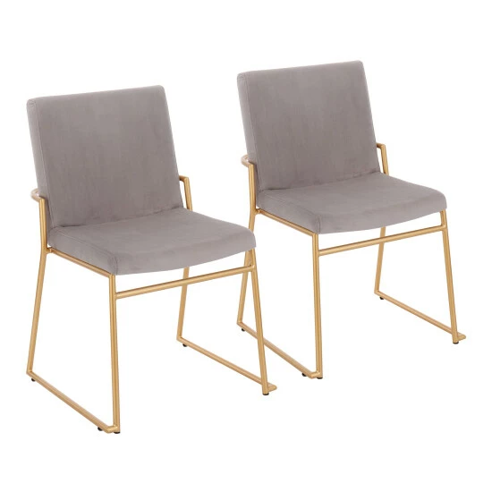 Discount đ Silver Orchid Jayci Dining Chair - Set Of 2 Black Velvet/gold Metal đ 8 Discount đ Silver Orchid Jayci Dining Chair - Set Of 2 Black Velvet/gold Metal đ - Image 6