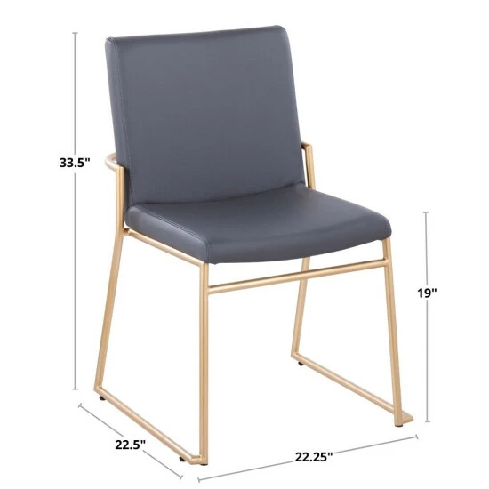 Discount đ Silver Orchid Jayci Dining Chair - Set Of 2 Black Velvet/gold Metal đ 9 Discount đ Silver Orchid Jayci Dining Chair - Set Of 2 Black Velvet/gold Metal đ - Image 7