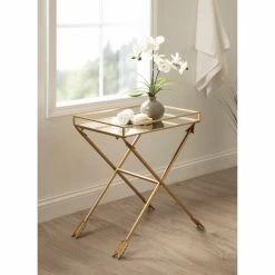 Hot Sale 🔥 Silver Orchid Jalabert Arrow Metal Accent Table - 21x14x26 Satin Gold 👍