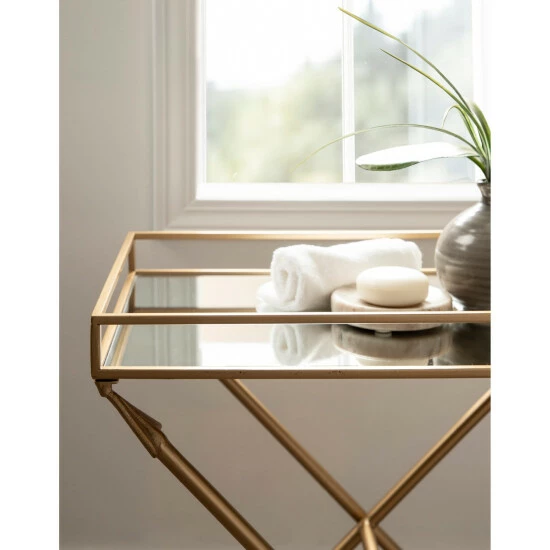 Hot Sale đĽ Silver Orchid Jalabert Arrow Metal Accent Table - 21x14x26 Satin Gold đ - Image 2