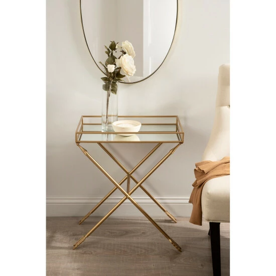 Hot Sale đĽ Silver Orchid Jalabert Arrow Metal Accent Table - 21x14x26 Satin Gold đ - Image 3