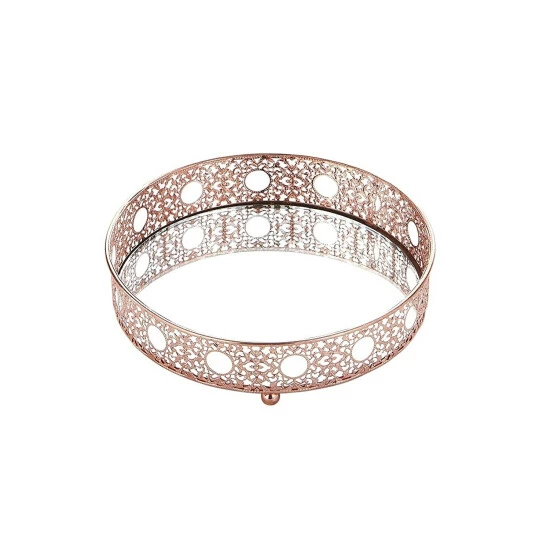 Cheap ⌛ Silver Orchid Costello Small Rounded Metal Mirror Tray ✔️ - Image 2