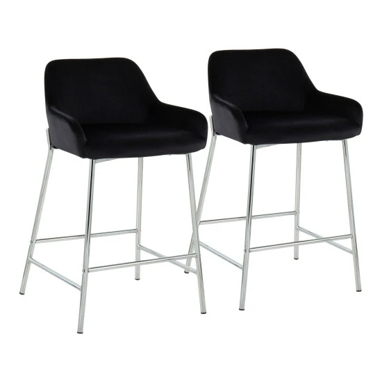 Cheapest โญ Silver Orchid Galotti Chrome Fixed-Height Upholstered Counter Stool - Set Of 2 Camel Faux Leather ๐ - Image 7