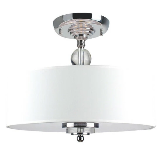 Deals đ Silver Orchid Lauritzen Crystal Decorated Off-White Shade Flushmount đ - Image 2