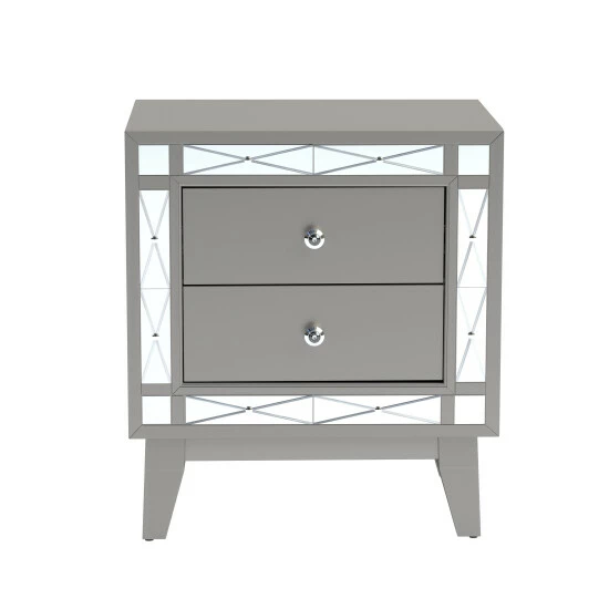 New ๐คฉ Silver Orchid Barriscale Contemporary 2-drawer Nightstand ๐ - Image 2