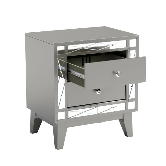 New ๐คฉ Silver Orchid Barriscale Contemporary 2-drawer Nightstand ๐ - Image 7