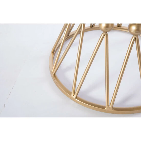 New đ Silver Orchid Buelow Round Gold Metal Accent Vanity Stool â - Image 4