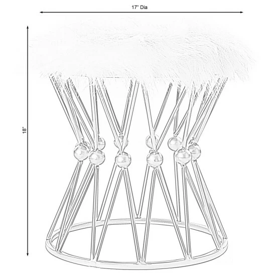 New đ Silver Orchid Buelow Round Gold Metal Accent Vanity Stool â - Image 6