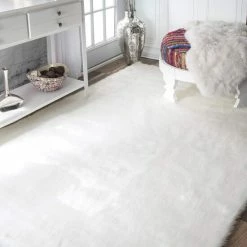 Best reviews of 👍 Silver Orchid Andral White Faux Sheepskin Soft Fluffy Area Rug ✔️
