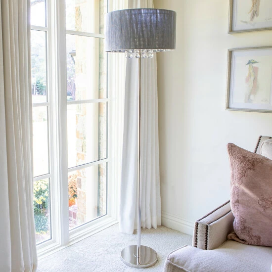 Promo ๐ฏ Silver Orchid Aslan Floor Lamp ๐