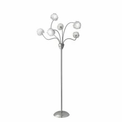 Deals 🧨 Silver Orchid Belasco Brushed Steel Floor Lamp ⭐