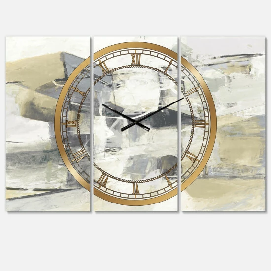 Discount đ Silver Orchid Fonteney Glam 3-Panel Metal Clock - 36 In. Wide X 28 In. High - 3 Panels đ - Image 2